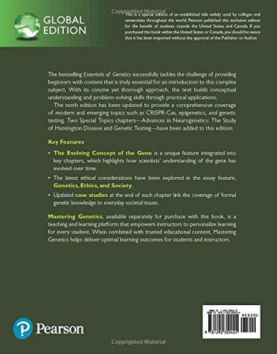 Essentials of Genetics: Global Edition, 10th Ed. (Ebook Download)