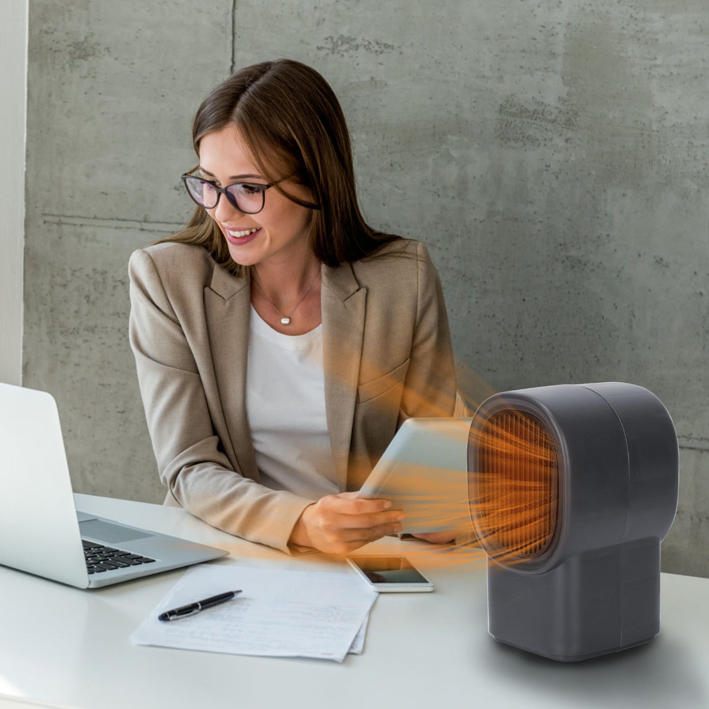 500W Portable Electric Space Heater Mini Desktop Fan Heater Personal Small Space Heater For Home Office