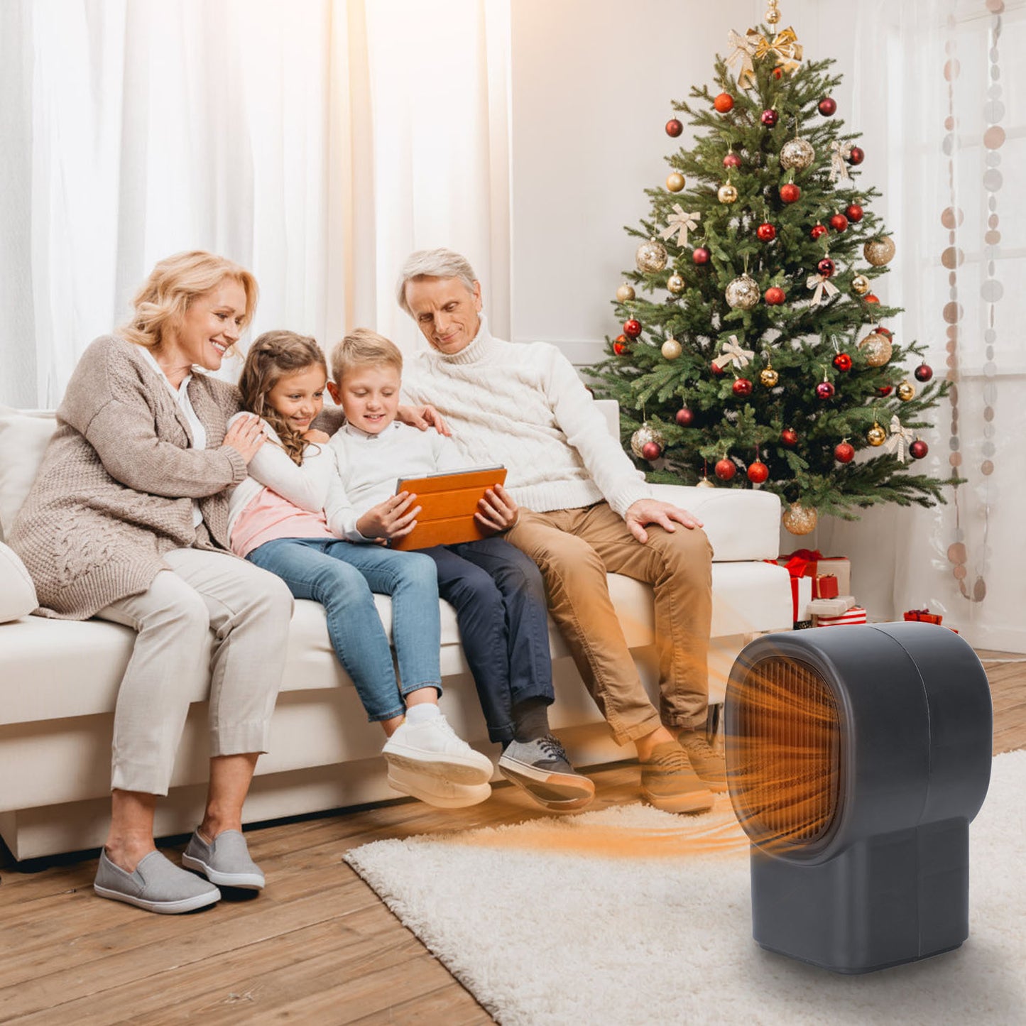 500W Portable Electric Space Heater Mini Desktop Fan Heater Personal Small Space Heater For Home Office